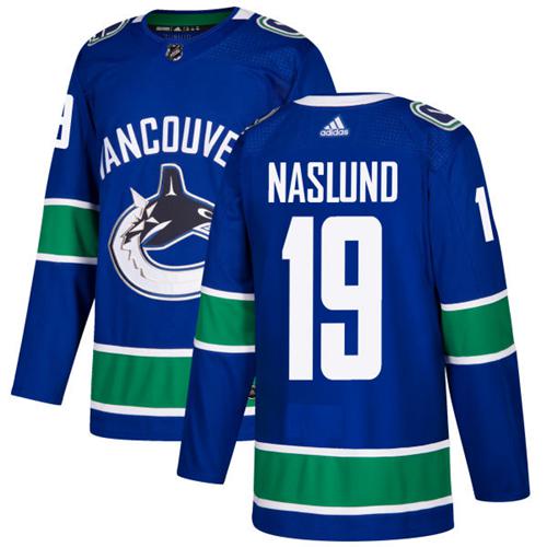 Adidas Men Vancouver Canucks #19 Markus Naslund Blue Home Authentic Stitched NHL Jersey